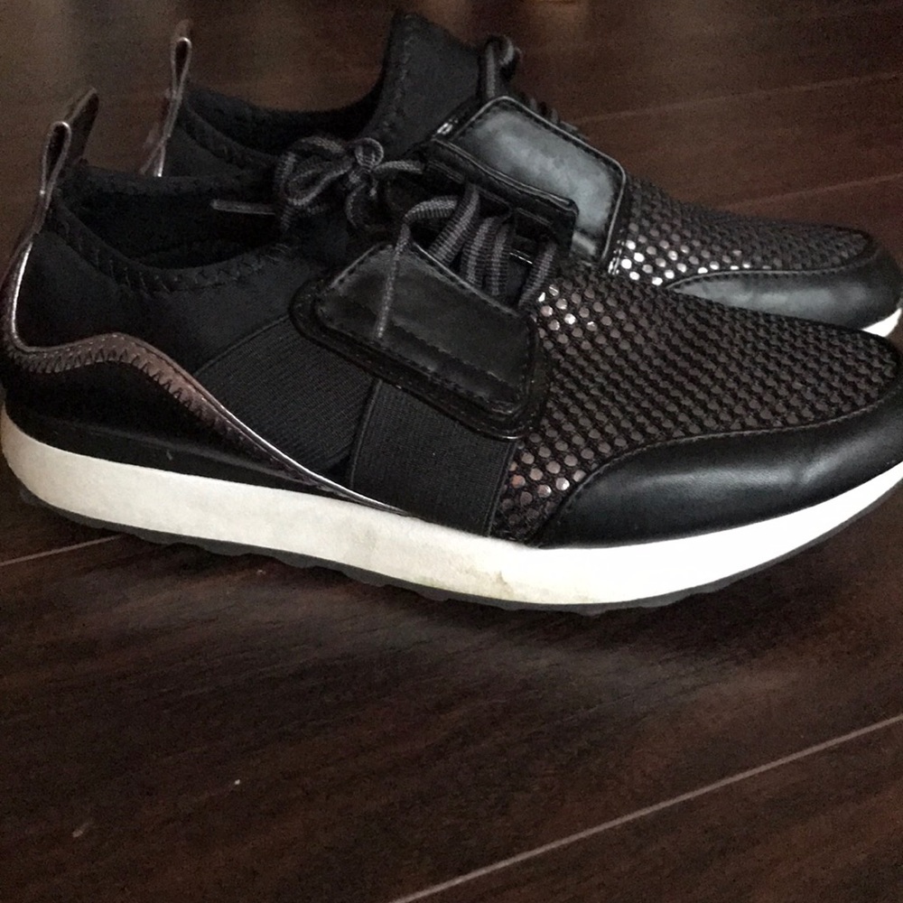 Black and silver sneakers